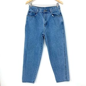 Vintage Gitano High Waisted Cropped Tapered Leg Mom Jeans Med Light Wash